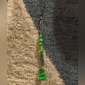Green hand made keychain